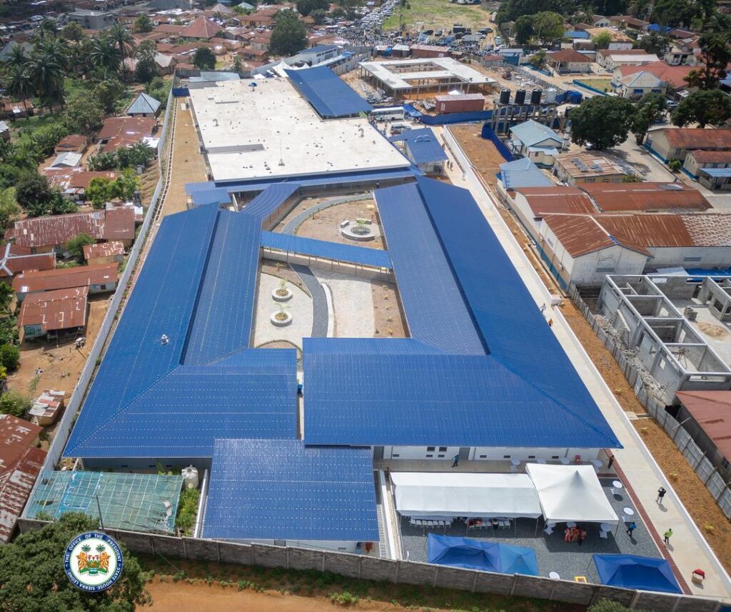 Aerial view of the Kono Maternal Center of Excellence